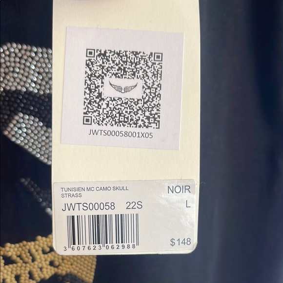 Zadig & Voltaire Black Tee with Gold Accents - Picture 3 of 4